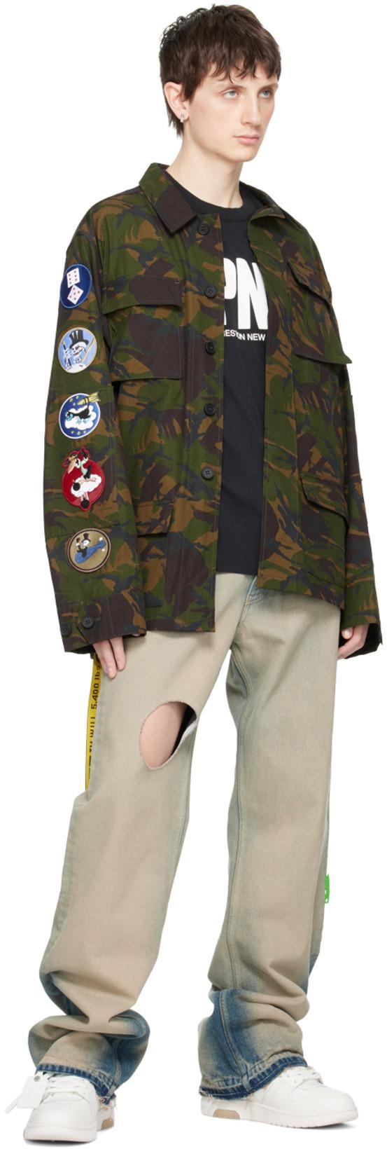 OFF-WHITE Green Camou Patch Field Jacket