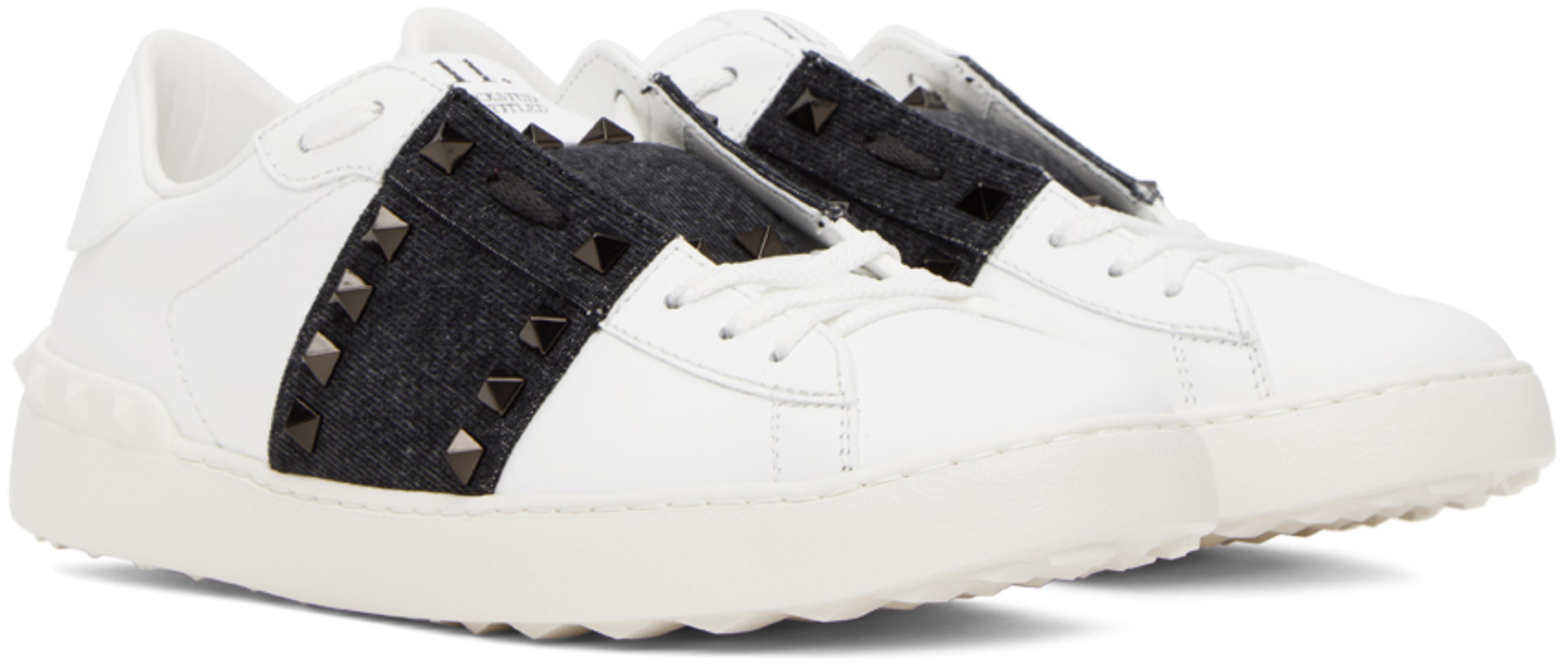 VALENTINO GARAVANI Open Leather Sneakers With Contrast Band And Stud Details Shoes In White