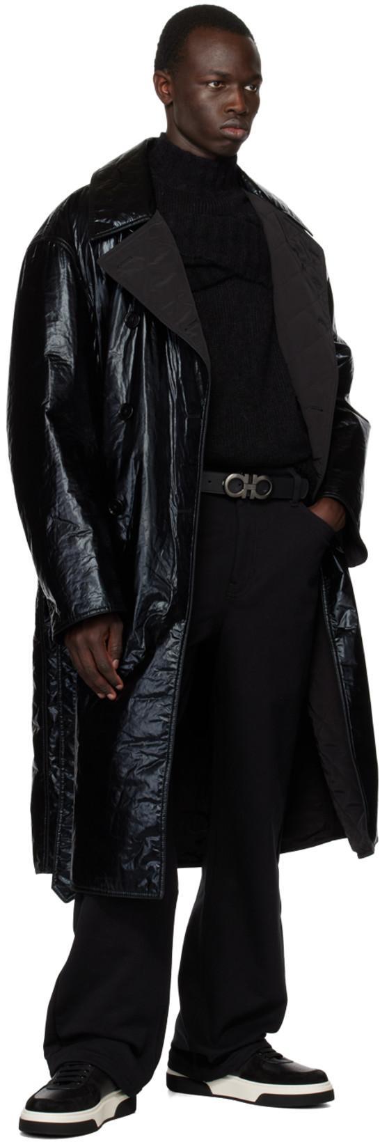 FERRAGAMO Reversible Black & Brown Gancini Belt In Nero || Hickory