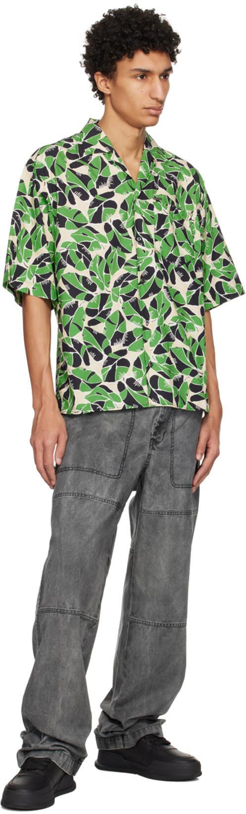 DSQUARED2 Multicoloured Short-sleeved Shirt With Leaf Print