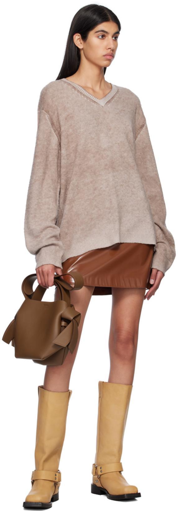 ACNE STUDIOS Faux-leather Mini Skirt In Brown