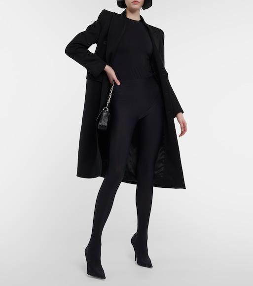 BALENCIAGA Hourglass Double-breasted Wool-twill Coat In Black