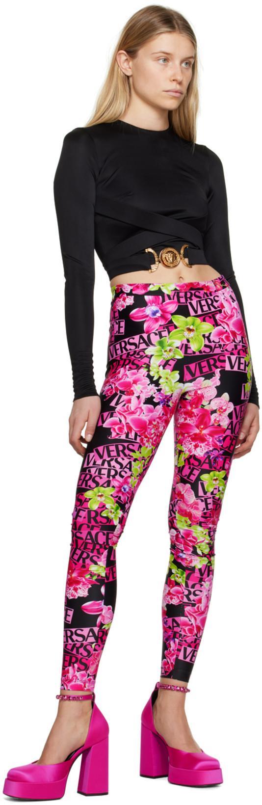 VERSACE Fuchsia Satin Medusa Aevitas Sandals In Pink