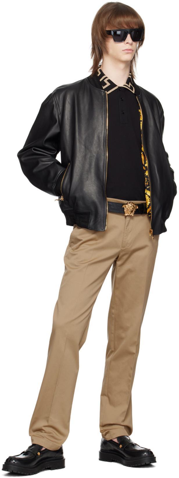 VERSACE 40mm Leather Belt In Kvo41-black-ver