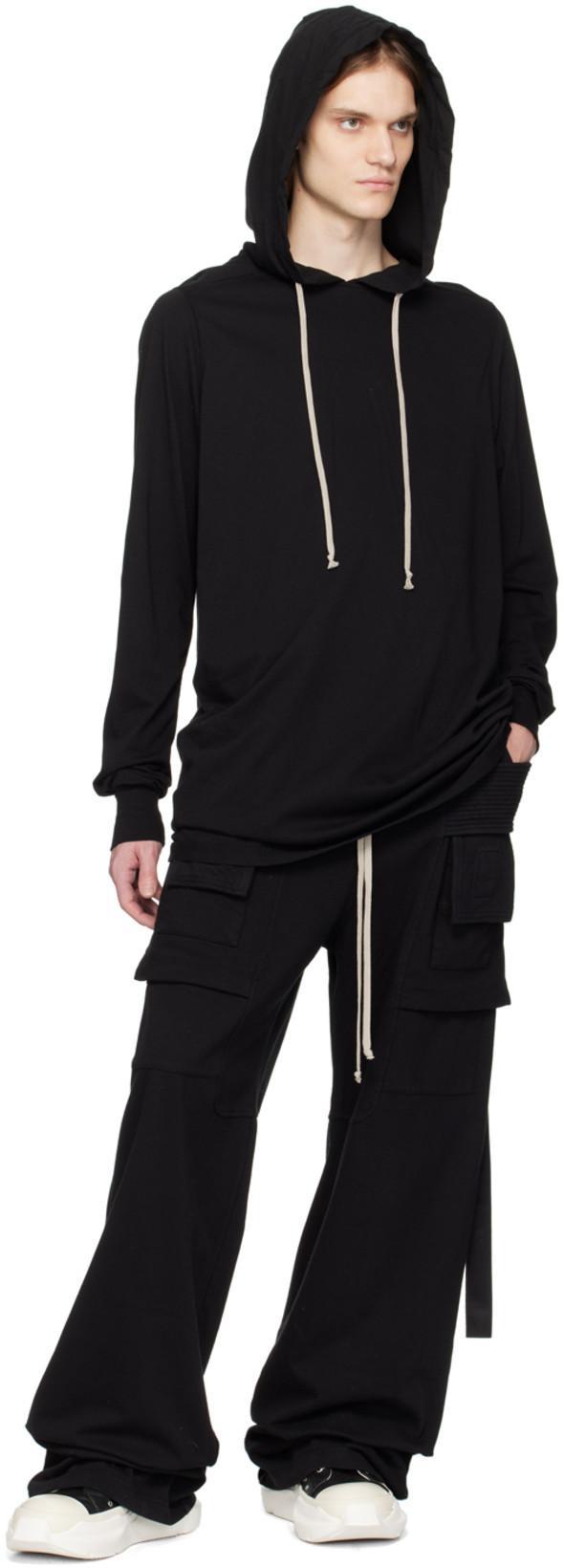 RICK OWENS DRKSHDW Creatch Wide-leg Cotton-blend Canvas Drawstring Cargo Trousers In Black