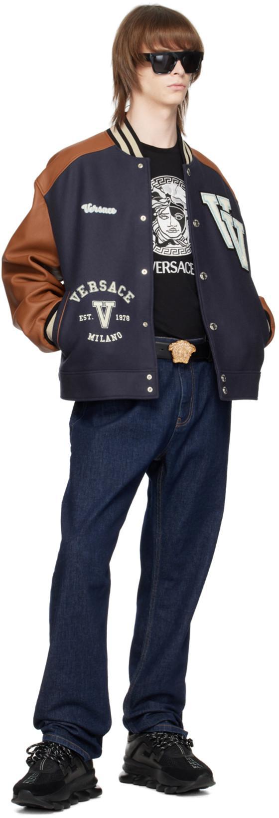 VERSACE 40mm Leather Belt In Kvo41-black-ver