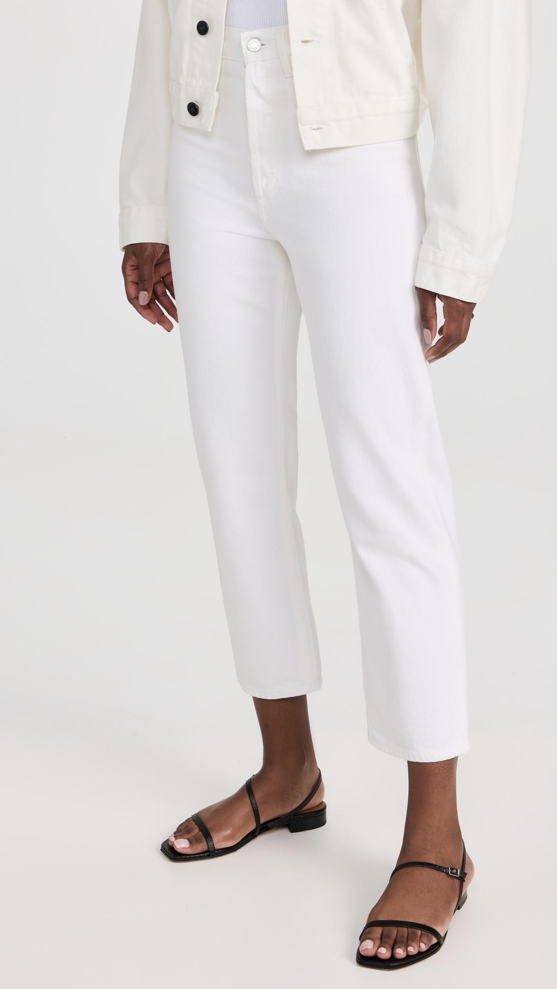 AGOLDE 90s Crop Mid Rise Loose Straight Jean In Element In White