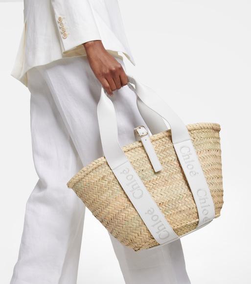 CHLOÉ Mid-rise Straight Linen Pants In White