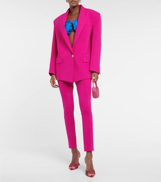 AMINA MUADDI Lupita 100mm Crystal-embellished Mules In Satin Ruby