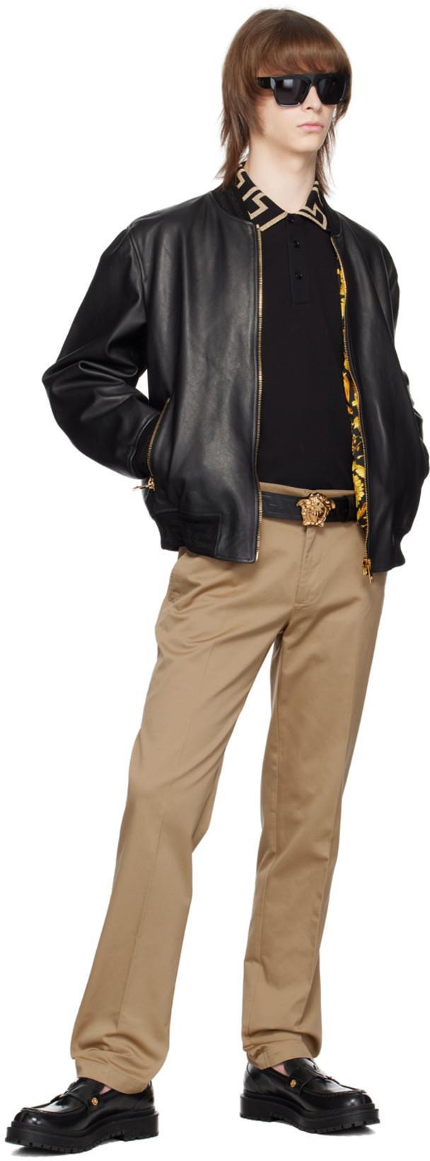 VERSACE 40mm Leather Belt In Kvo41-black-ver