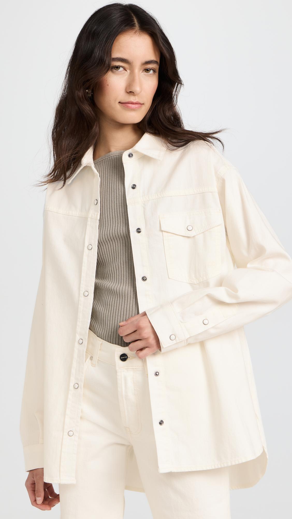 ANINE BING White Straight Leg Jeans