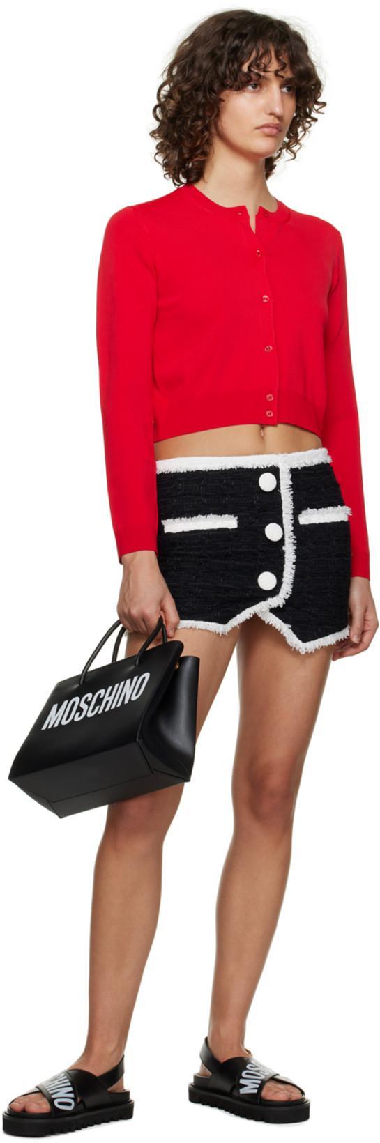 BALMAIN Tweed Mini Skirt With Contrasting Details In Black