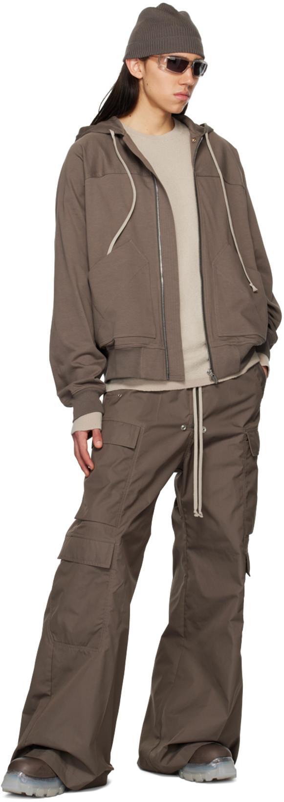 RICK OWENS Taupe Jumbo Laced Bozo Tractor Boots In Brown