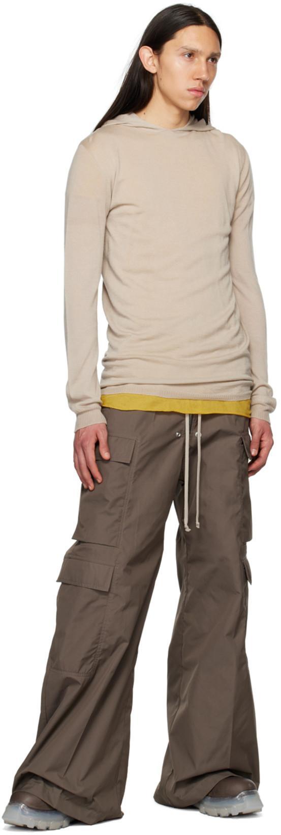 RICK OWENS Taupe Jumbo Laced Bozo Tractor Boots In Brown