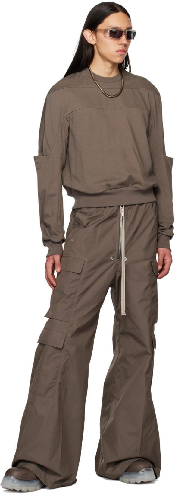 RICK OWENS Taupe Jumbo Laced Bozo Tractor Boots In Brown