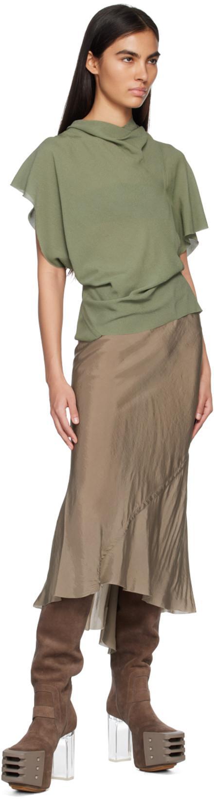 RICK OWENS Gray Pull On Platform Boots In 34340 Dust/clear