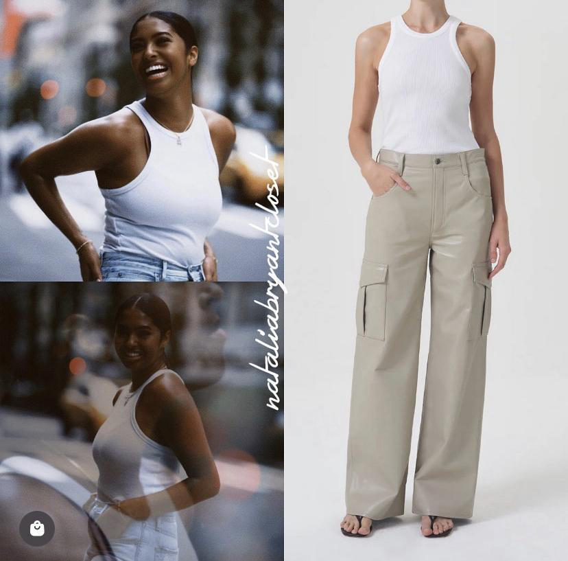 AGOLDE Poppy Ribbed Stretch Organic Cotton And Tencel-blend Jersey Tank In White