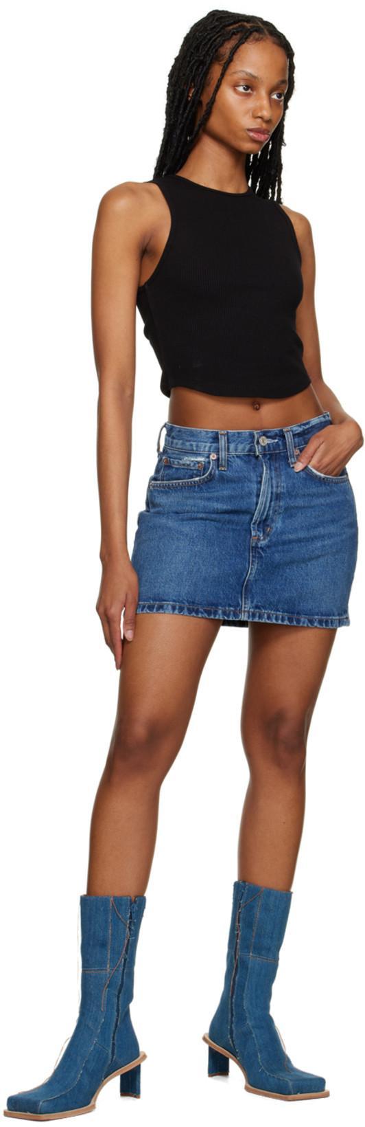 AGOLDE Poppy Ribbed Tank Top In Black