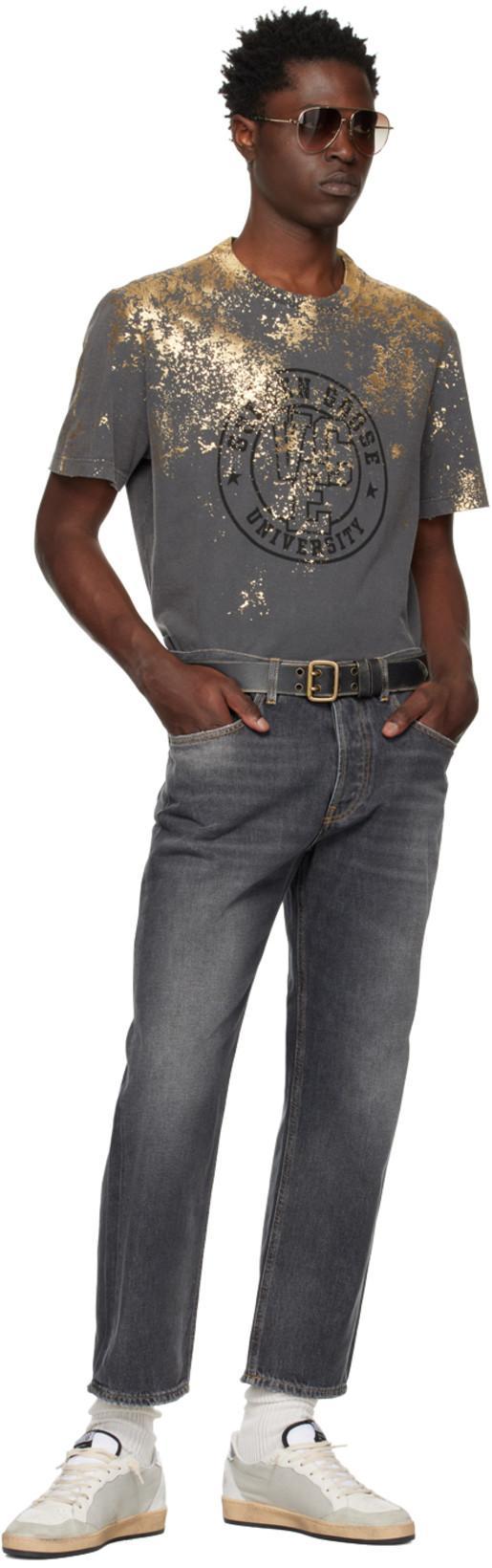 GOLDEN GOOSE Stonewashed Effect Loose Skate Fit Cory Jeans 20cm In Black