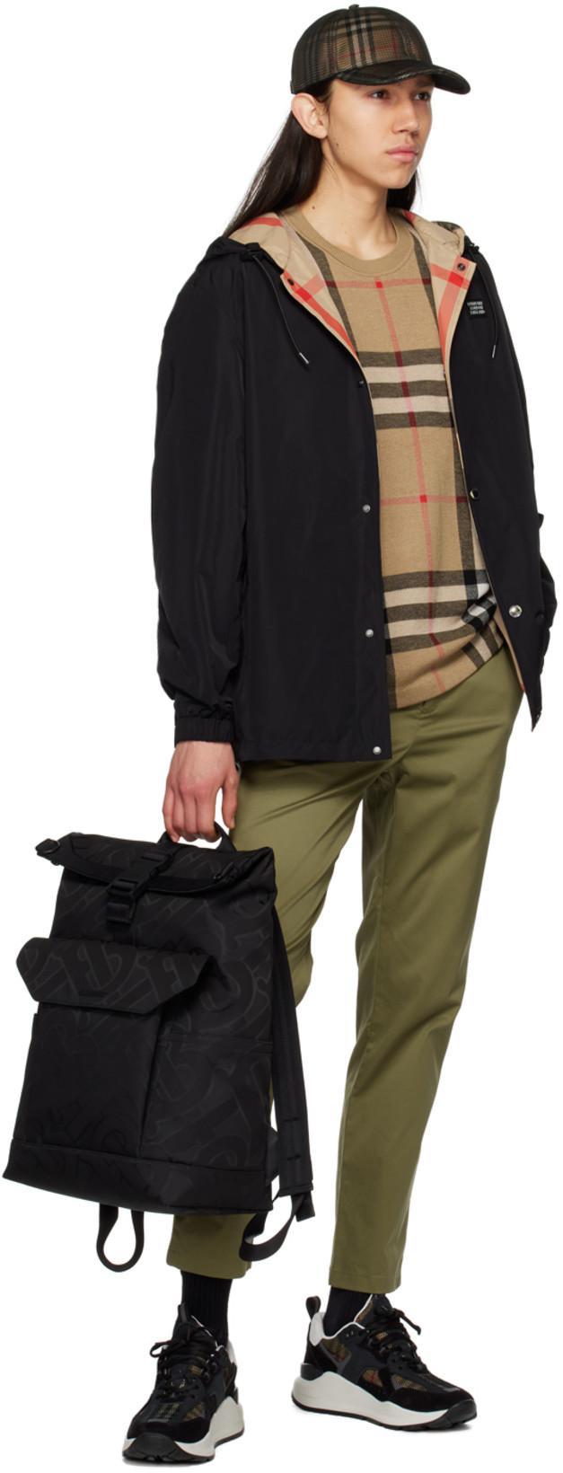 BURBERRY Black Polyester Sports Jacket In Green