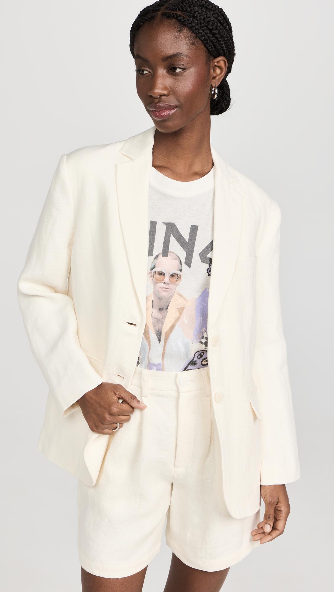ANINE BING Quinn Blazer In Eggshell