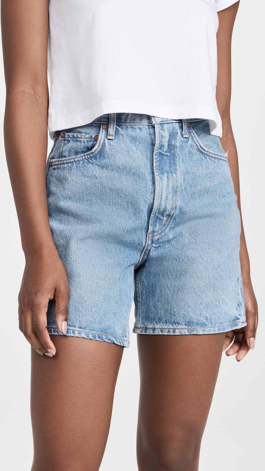 AGOLDE Ellis Low-rise Denim Bermuda Shorts In Blue