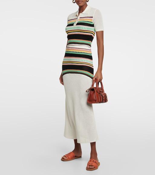 CHLOÉ Woody Logo-embroidered Flat Mules In Tawny