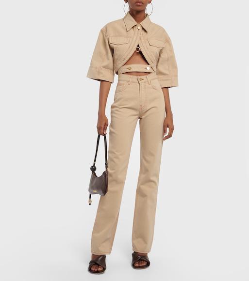 JACQUEMUS Le De Nimes High-rise Bootcut Jeans In Beige