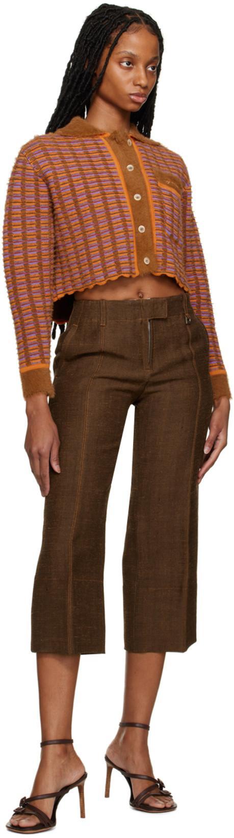 JACQUEMUS Le Pantalon Areia Cropped Trousers In Brown