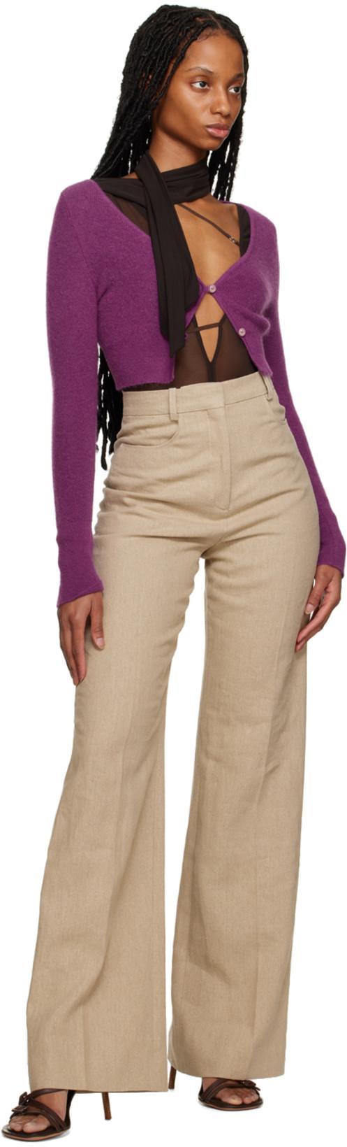 JACQUEMUS Le Abanaba Semi-sheer Bodysuit In Multicolor