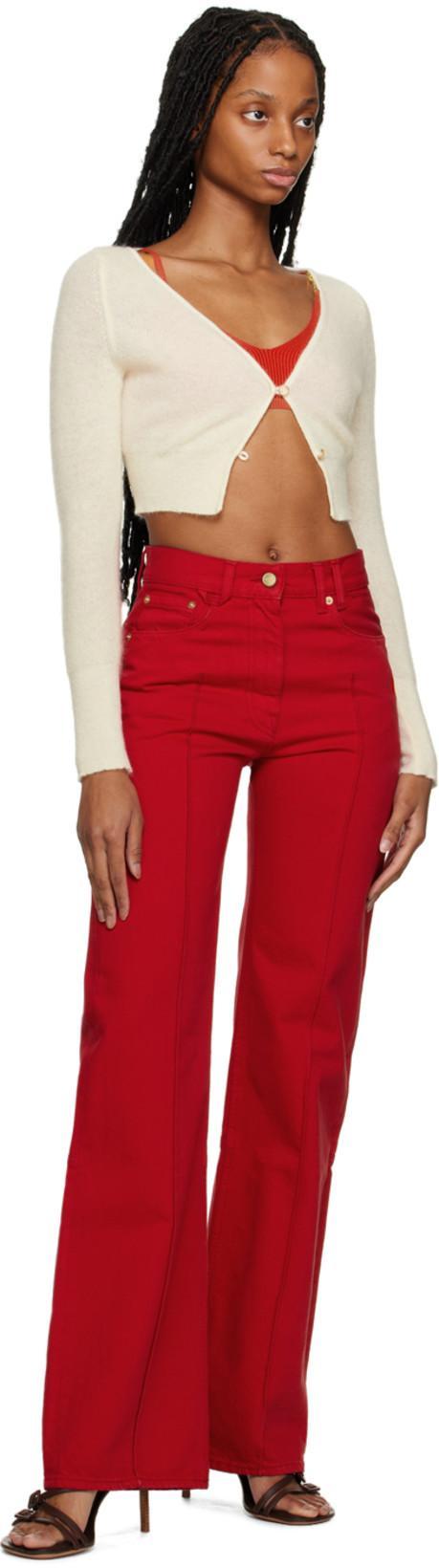 JACQUEMUS Le Cardigan Alzou Mohair Blend Cardigan In 米白色