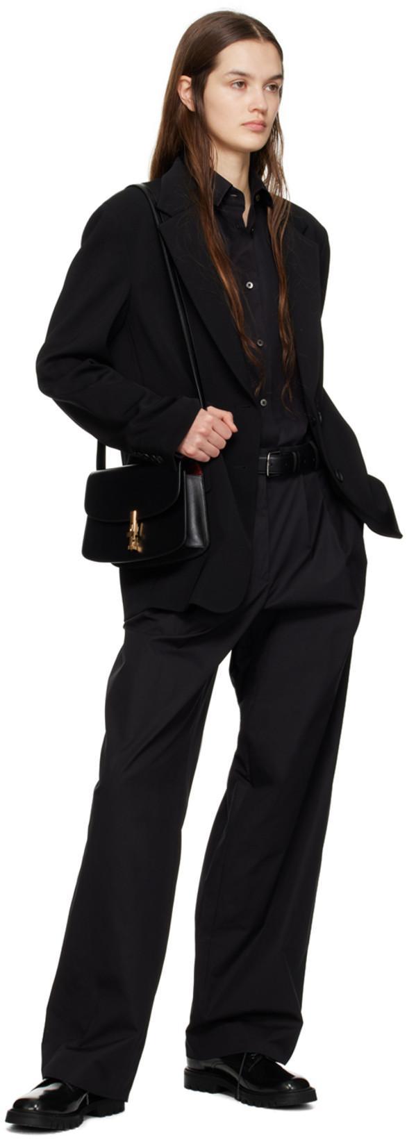 THE ROW Sofia Leather Shoulder Bag In Black