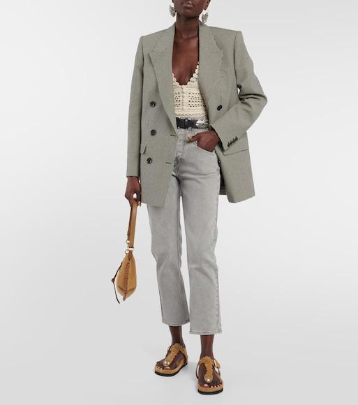 ISABEL MARANT Nevim Checked Double-breasted Crepe Blazer In Multicolor