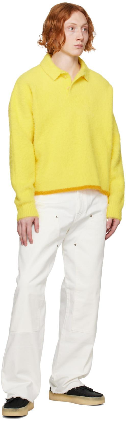 JACQUEMUS Yellow Le Raphia 'le Polo Neve' Polo