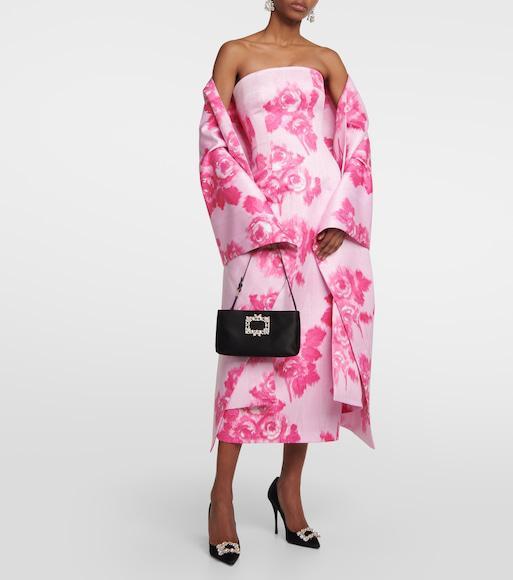 ROGER VIVIER Rv Nightlily Mini Satin Shoulder Bag In Black