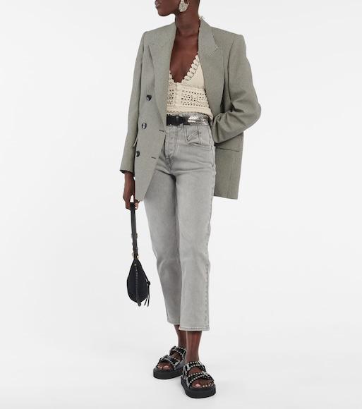 ISABEL MARANT Nevim Checked Double-breasted Crepe Blazer In Multicolor