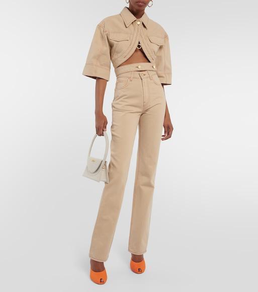 JACQUEMUS Le De Nimes High-rise Bootcut Jeans In Beige