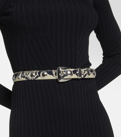 KHAITE Davis Croc-effect Leather Knee-high Boots In Multicolor