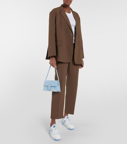 THE FRANKIE SHOP Bea Single-breasted Twill Blazer In Brown