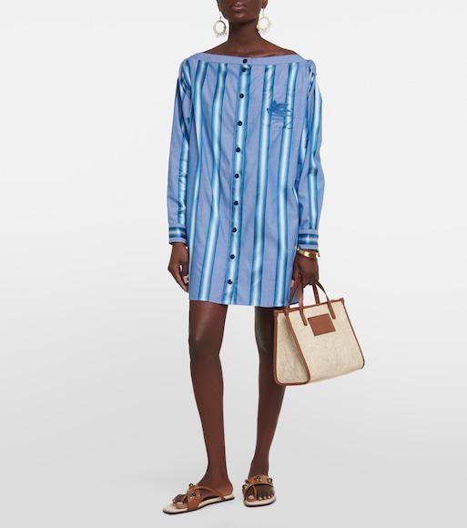 ETRO Poplin Mini Dress In Blue