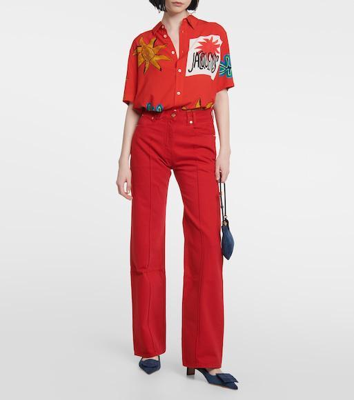 JACQUEMUS Asymmetric Signature Logo Earrings In Gold