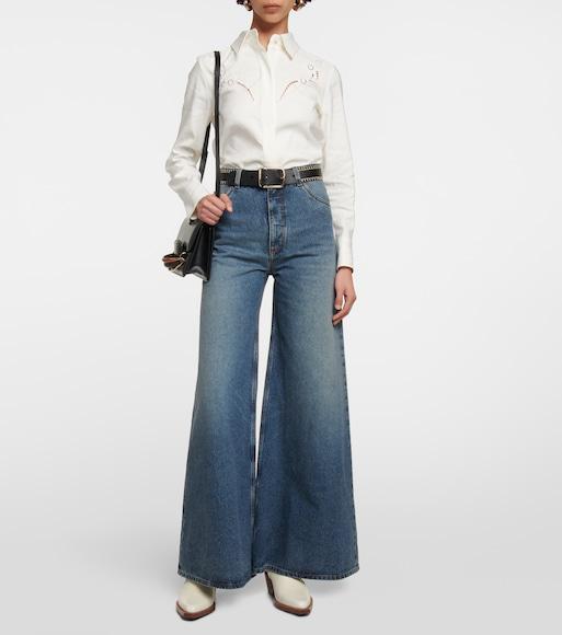CHLOÉ High-rise Wide-leg Jeans In Blue