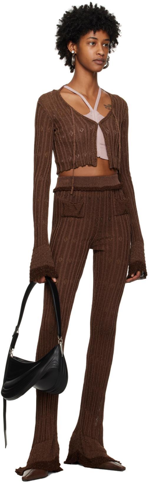 KNWLS Brown Nexx Trousers In Darkglitter