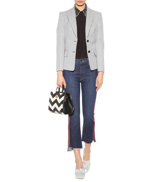 MOTHER The Insider Crop Step Fray Striped Jeans In Sra