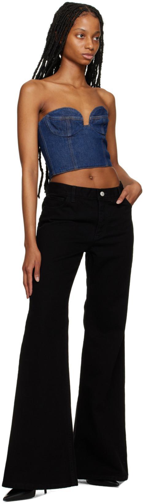 MAGDA BUTRYM Bustier Denim Top In Multi