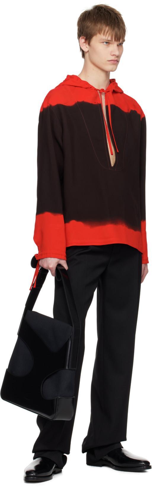 FERRAGAMO Red & Purple Drawstring Hoodie In Black Red