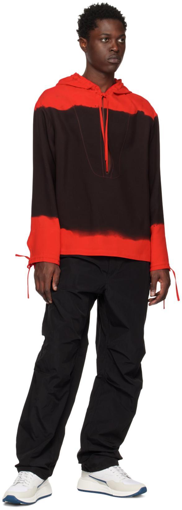 FERRAGAMO Red & Purple Drawstring Hoodie In Black Red