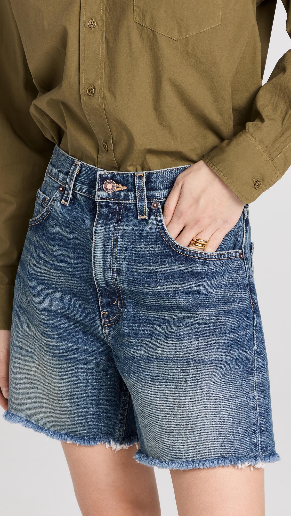 NILI LOTAN Russel Low-rise Denim Shorts In Simon Wash