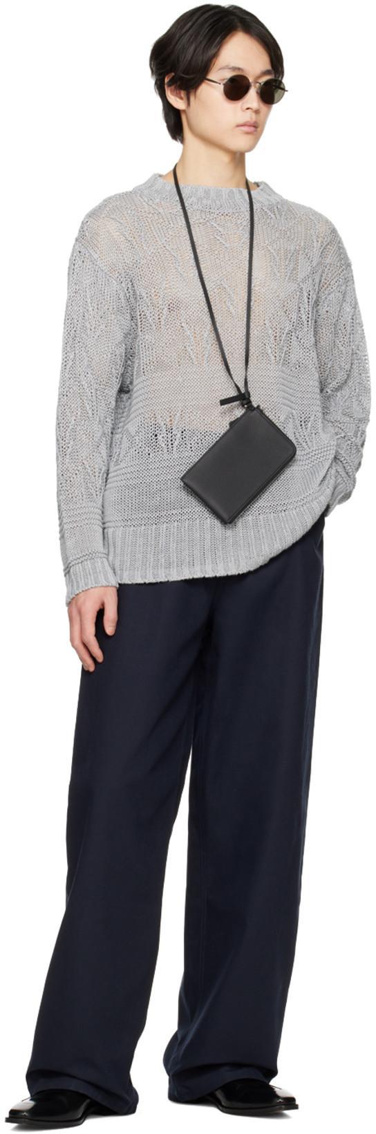 TH PRODUCTS Gray Semi-sheer Sweater In Grey