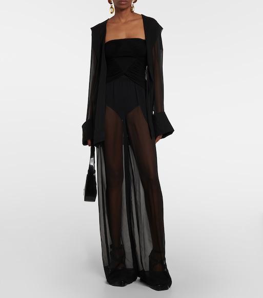 SAINT LAURENT Geometric Dome Ysl Circle Clip-on Earrings In Gold